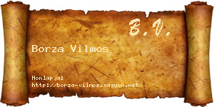 Borza Vilmos névjegykártya